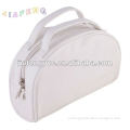 Elegant Rainbow Shape White PU Zipper Makeup Bag with Double Handle